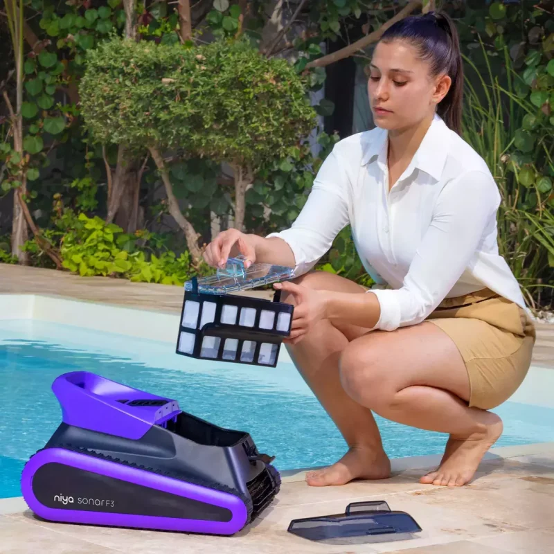 Maytronics Niya Sonar F5i Senza Fili Cordless – APP Bluetooth – Navigazione Sonar – Robot Pulitore Piscina a Batteria fino a 12 Mt – FONDO + PARETI + LINEA – NOVITA’ - immagine 19