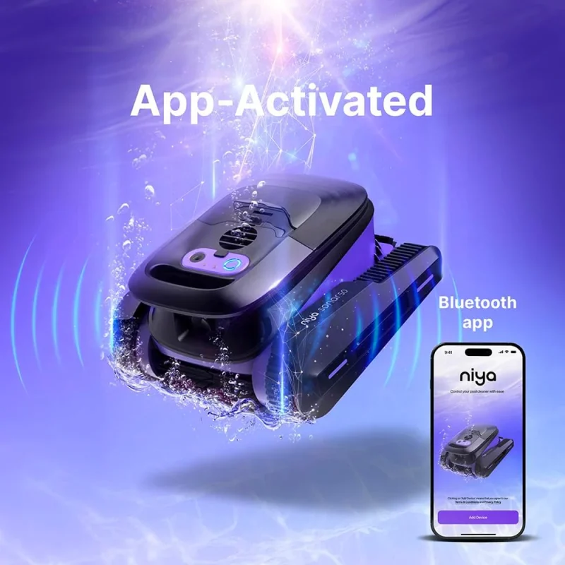 Maytronics Niya Sonar F5i Senza Fili Cordless – APP Bluetooth – Navigazione Sonar – Robot Pulitore Piscina a Batteria fino a 12 Mt – FONDO + PARETI + LINEA – NOVITA’ - immagine 8